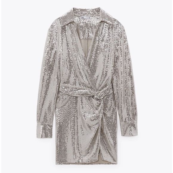 ZARA SPARKLY KNOTTED DRESS - Picture 5 of 8
